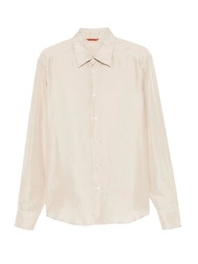 Barena Cream Silk Button-Down Shirt